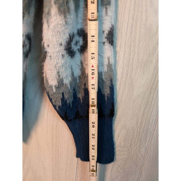 Vtg Orlon Sweater Campus Womens Medium M Blue Fair Isle Nordic Sweater - Picture 5 of 6